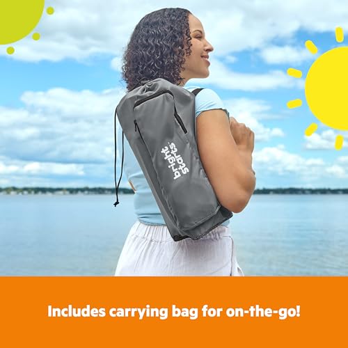 Bright Starts Pop ’N Sit Tragbare Sitzerhöhung, für drinnen und draußen, Bodensitz mit Essenstablett, Grau, 6 Monate - 3 Jahre