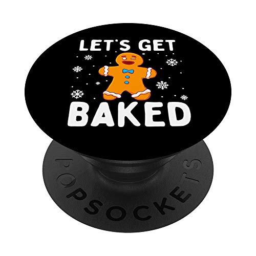 Permet D'Obtenir Cuit Pain D'Épice Homme Noël Drôle Cuisson PopSockets PopGrip - Support et Grip pour Smartphone/Tablette avec un Top Interchangeable Cover