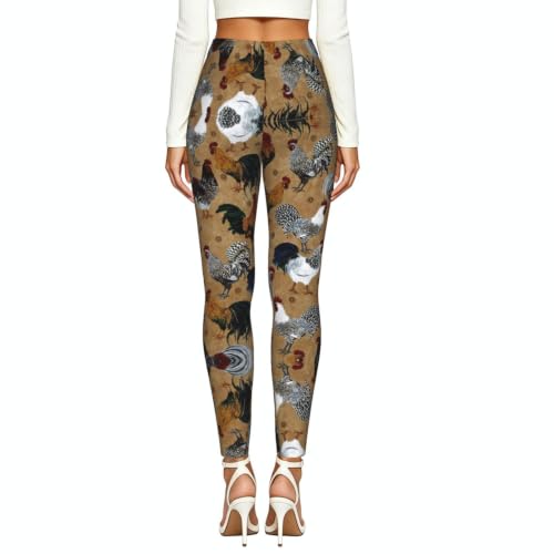 Leggings de compresión deportivos con estampado original de gallo para mujer 3