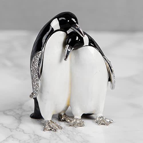 Boîte à bijoux pingouins d'exception TREASURED TRINKETS émaillée