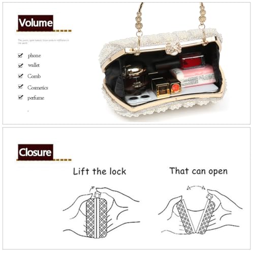 Image of Women's Evening Handbags Pearl Clutch Purse Beaded bag Bridal Clutch wedding Purse