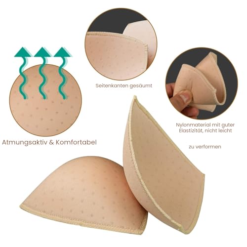 SKENGWEL 5 Paar BH-Pads, Einsätze, Sport-BH-Cups, Einsätze, abnehmbare Brustvergrößerungen, Einsätze für Damen, Bikini, Badeanzug (5 Paar (2 X Beige, 2 X Schwarz, 1 X Weiß))