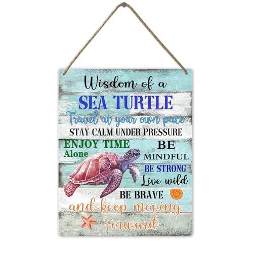 Hawaiian Sea Turtle Wall Art - 10x8 Inch Beach Decor for Home & Gifts