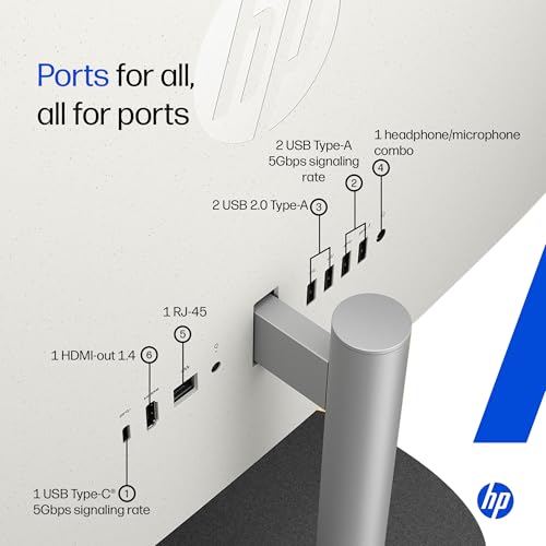Image of HP All-in-One, AMD Ryzen 5 7520U (16GB LPDDR5, 512GB SSD) IPS, Three-Sided, Micro-Edge, Anti-Glare, FHD, 23.8''(60.5 cm), Win 11 Home, Office 24, 5.27kg, FHD IR Camera, 24-cr0271in