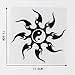 JKGHK Pegatinas para coche, 2 unidades, diseño de estrellas, Yin Yang, tribal, sol, para ventana de coche, vinilo, 13,8 x 13,8 cm, color negro y plateado