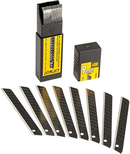 OLFA 9mm Snap Off Replacement Blades, 50 Blades (650 Segments) ABB-50B - Ultra-Sharp Black Utility Knife Replacement Blades, Fits Most 9mm Utility Knives
