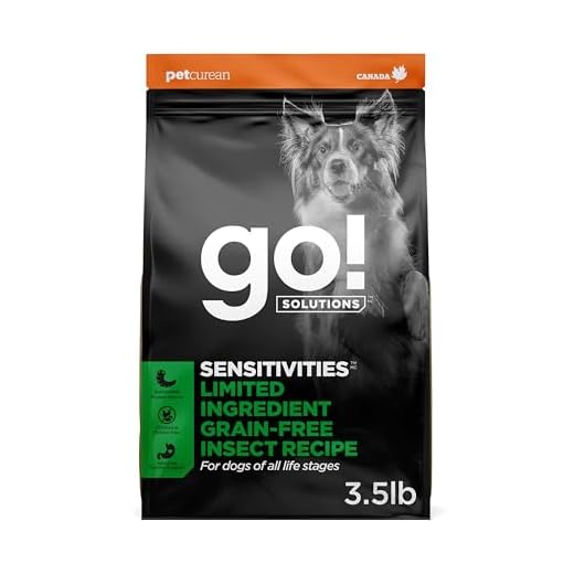 Go! Solutions Sensitivities Limited Ingredient Insect Grain-Free Dry Dog Food, Chicken-Free Kibble Made by Experts for Sensitive Stomachs & Food Allergies, for Puppies, Adults, & Seniors, 3.5 lb Bag