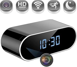 XAMOFAN Telecamera spia 1080P Mini telecamera di sorveglianza WiFi -interno 150° orologio telecamera nascosta spia a distanza discreta supporto visione notturna e rilevamento del movimento
