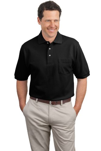 Port Authority Heavyweight Cotton Pique Polo with Pocket