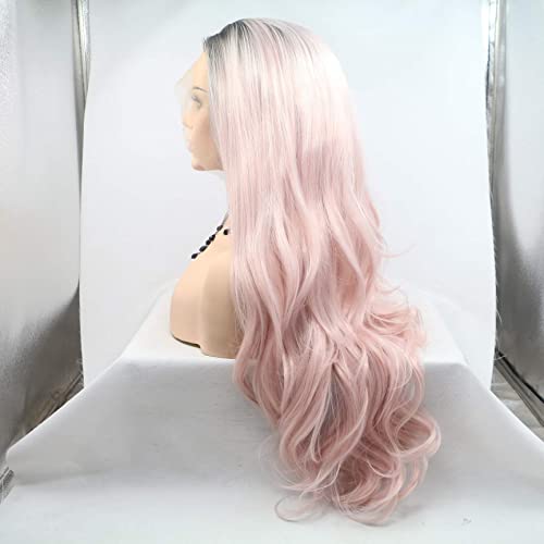 Perruque synthétique longue rose pour changer de coiffure sans abîmer vos cheveux