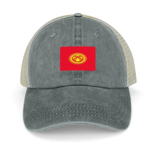 Yelolyio Casquettes de baseball drapeau national du Kirghizistan Casquettes de baseball Kirghizistan Casquettes en coton Chapeau de soleil Casquettes patriotiques pour hommes et femmes Casquettes en