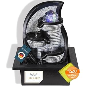 Bmf-Versand Tischbrunnen mit RGB Farbwechsel Kugel