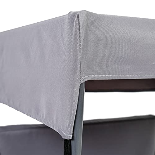 greemotion PET Hundebett mit Dach aus Aluminium und 100% Polyester, 63 x 65 x 65 cm Hundeliege grau