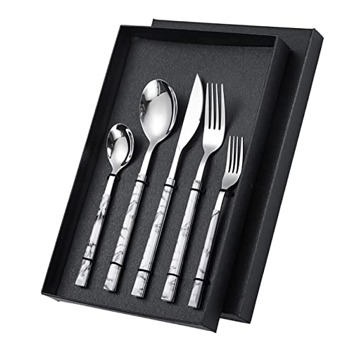 Vistreck Juego de Cubiertos de Acero Inoxidable - Cuchillos, Tenedores y Cucharas - Cubiertos Elegantes para Uso Diario y Formal (#2)