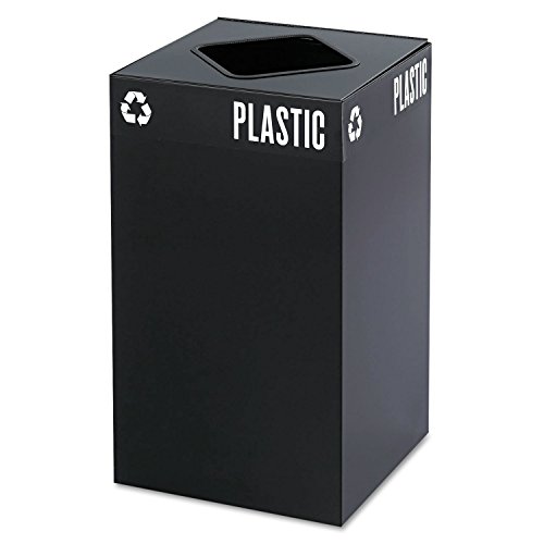 Image of Safco 2981BL Public Square Recycling Receptacle Base, 25-Gallon, (Top Sold Separately), Black