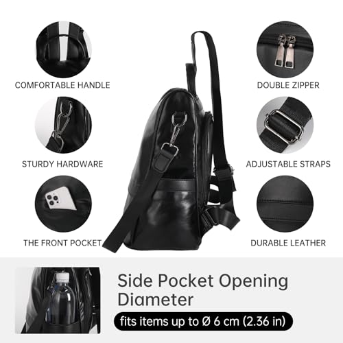 Image of CHERUTY Women Backpack Purse PU Leather Anti-theft Casual Shoulder Bag Fashion Ladies Satchel Bags