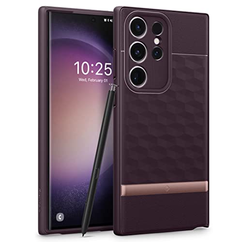 CASEOLOGY by Spigen Parallax Back Cover Case Compatible with Samsung Galaxy S23 Ultra Case (TPU and PC | Burgundy)