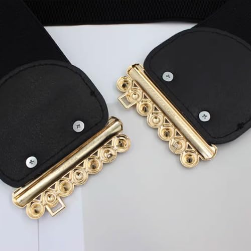Metal Buckle Elastic Waist Seal Wide Belt Versatile Stylish Waist Trainer Belt for Decorate Skirts Coats4