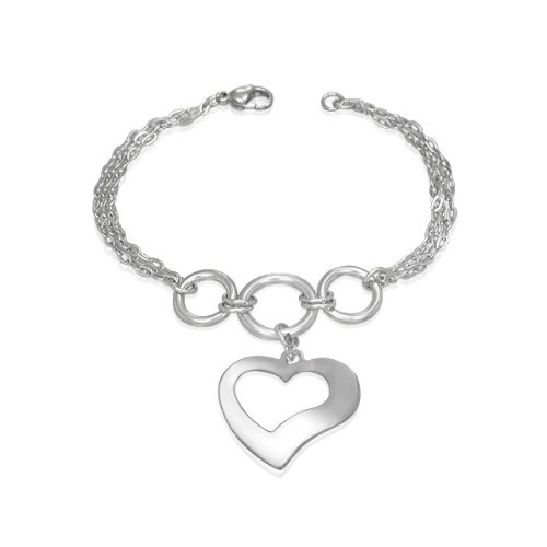 Preisvergleich Produktbild Juwelier Schönschmied - Damen Herzarmband aus Edelstahl ID149 - Duberria