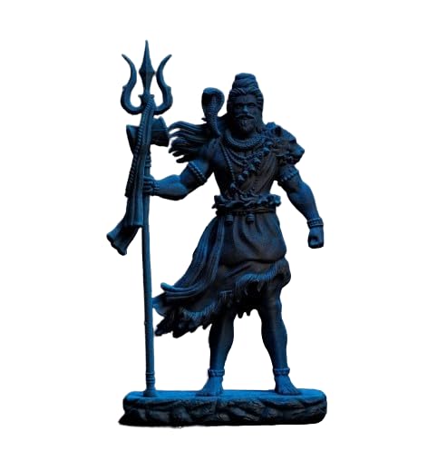 Resin Shiva Statue for car Dashboard Decor Idols, Shiva/Siva/Shiv ji murti for Gift for Anniversary, Car Decor Idols - 5 inch (Blue)