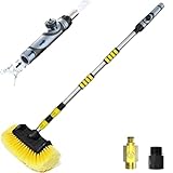 SISUPASSIE 12FT Car Wash Brush with Long Handle, Telescopic Car Wash Brush with Soap Dispenser, 12-Inch Soft Bristle Car Cleaning Brush for Cleaning Car, RV, Truck, Boat, Solar Panels