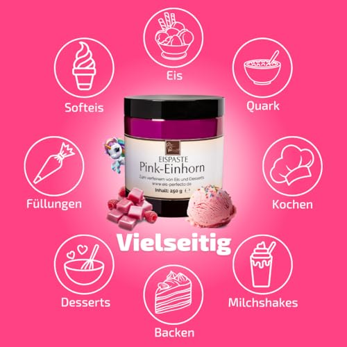 Pink-Einhorn-Eispaste » ohne künstliche Aromastoffe » zum Verfeinern von leckerem Eis, Desserts, Getränke, Pralinen, Torten und vielem mehr. Inhalt 250 g – Bild 5
