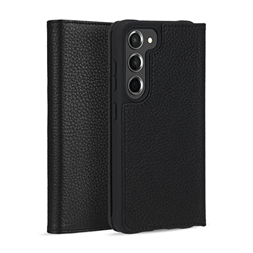 Étui en cuir véritable Samsung S23+ Case-Mate à rabat avec protection contre les chutes