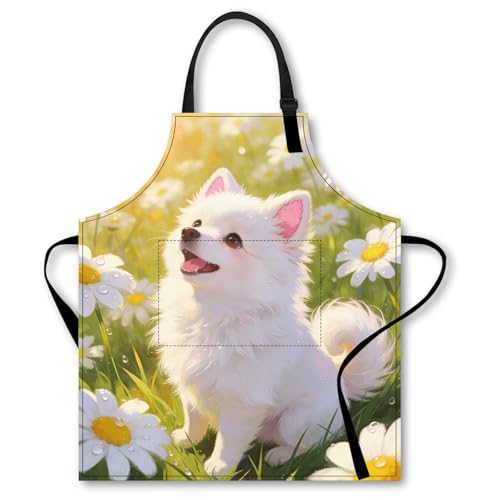 Image of Nuxovilar Decorative Kitchen Apron, 26.77x30.70 Inch Polyester Cooking Wearable Cover