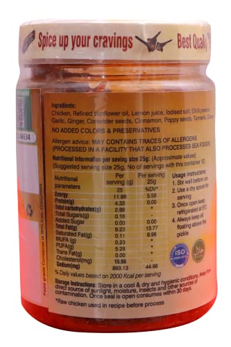 Image of MAHIKA FOODS Chicken Pickle, Andhra Style Homemade Fresh Guntur Murgh Achar, Authentic Taste of Tradition, Spicy, Telangana Special, Taste Of South India, 250gm