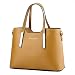 Women's PU Leather Shoulder Bags Top-Handle Handbag Tote Bag Simple Purse Fashion Cross Body Bag,Khaki SILI