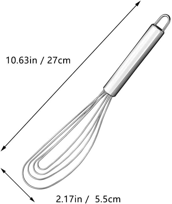 10.63" Stainless Steel Flat Whisk,Egg Beater for Blending,Whisking,Beating,or Stirring - Image 2