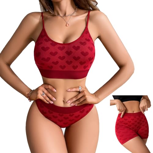 Lingerie tricot côtelé femme ensemble brassière sans armature et boxer