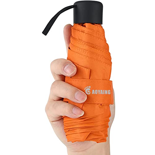 Gaoyaing Travel Mini Umbrella Sun&Rain Lightweight Small And Compact Suit For Pocket Orange, 34 Inches #TOP12