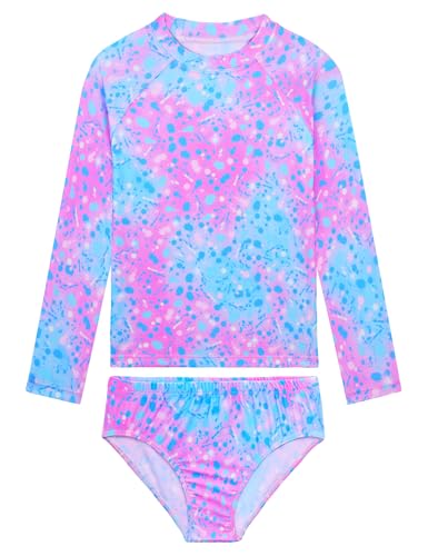 Image of Girls Rash Guard Swimsuit Two Pieces Adorable Swimswear Quick Dry Bathing Suit Long Sleeve