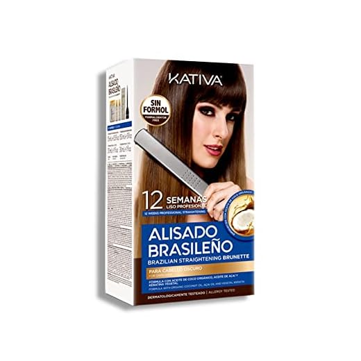 KATIVA KIT ALISADO BRASILEÑO CABELLOS OSCUROS - Lo mejor de nuestros alisados para cabellos oscuros - Alisado en casa para pelo teñido oscuro - Hasta 12 semanas de duración