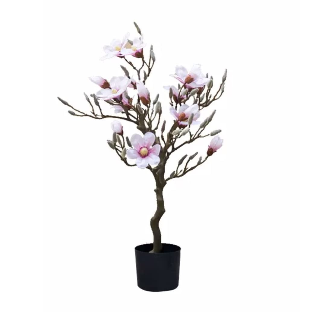 CVdrtyED Artificial Tree Plant Large Magnolia Tree Home Decoration Artificial Green Plant Bonsai Fake Decor(85cm)