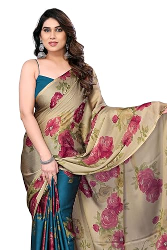 Image of MIRCHI FASHION Women Sari Georgette Plain | Breathable Lightweight Solid Color Saree for Office and Regular Wear with Blouse Piece