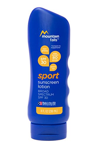 Mountain Falls UVA/UVB Broad Spectrum SPF 30 Sport Sunscreen Lotion, Non-greasy, Compare to Coppertone, 8 Fluid Ounce