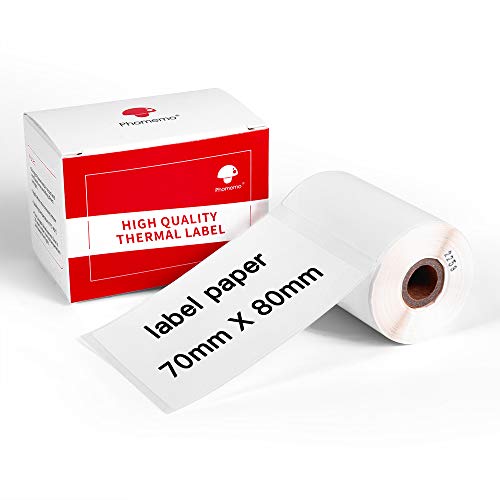 Phomemo Thermal Label M220 2.76x3.15 (70x80mm) 100 Labels/Roll Compatible with Phomemo M200/M220/M221 Multi-Function White Plastic Rectangular