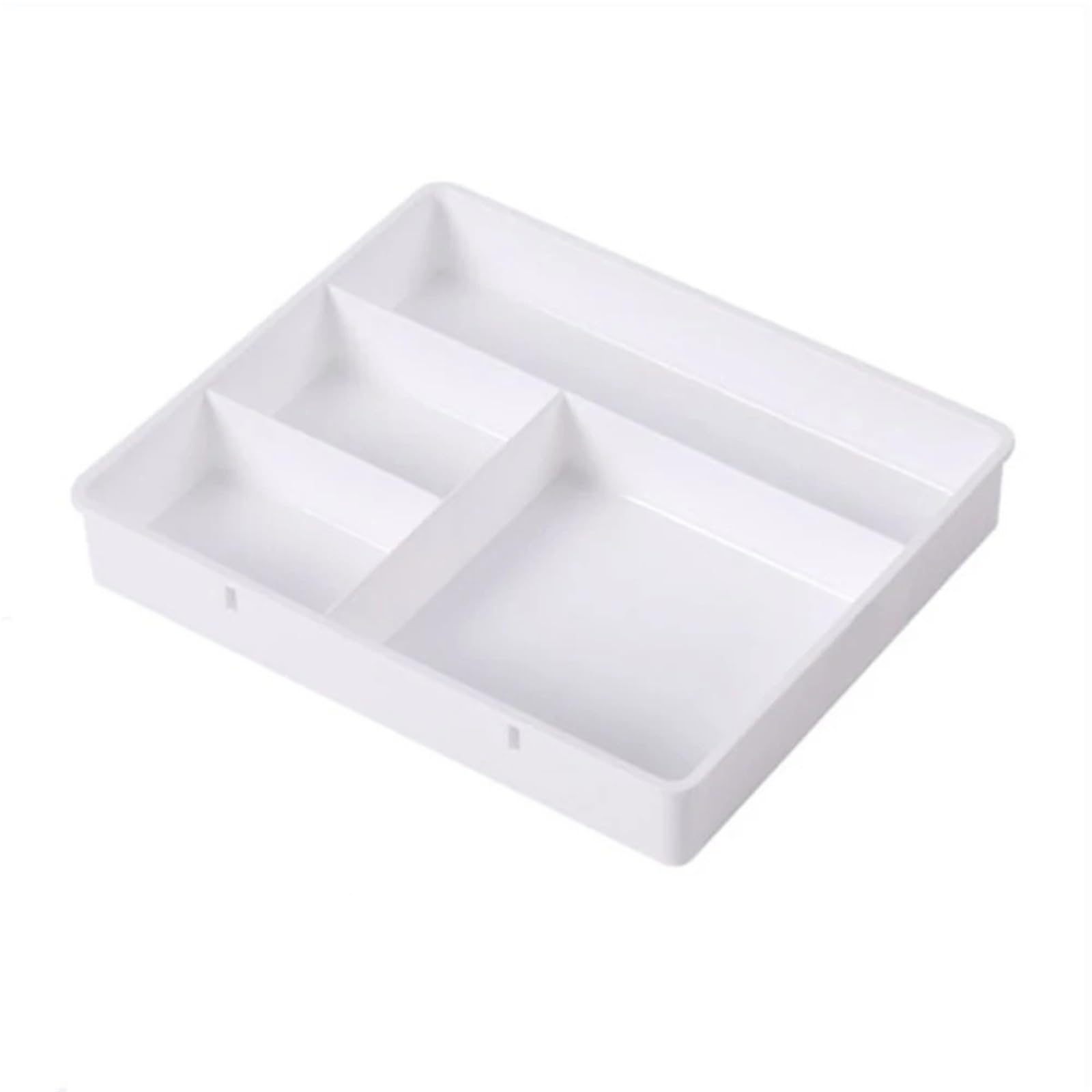 ZHSOAO 2 Pcs Adjustable Drawer Style Make Up Storage Box Plastic Sundries Cosmetic Container Divider Desktop Fragrance Finishing for Bras, Socks, Underwear(WHITE)
