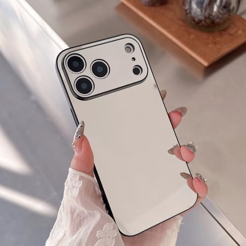 Coque miroir iPhone 17 Pro LUVI en argent antichoc avec protection objectif photo