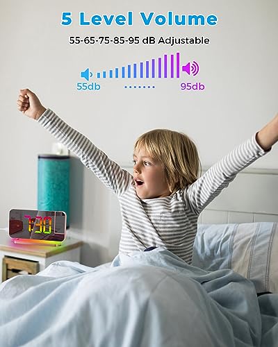 Szelam SZ-8853B-RG Projection Alarm Clock,7.4 In Led Mirror Digital Clocks Projection thumb #7