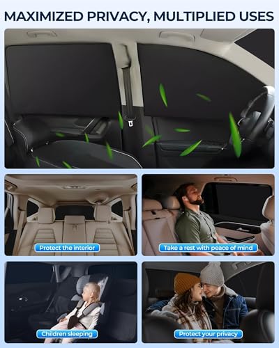 Image of for Honda CRV 2017-2022 Car Window Shades, 8pcs Privacy Sun Shade Set for Front Windshield Side and Rear Windows, Full Window Covers Keeps Vehicle Cool for Camping Napping