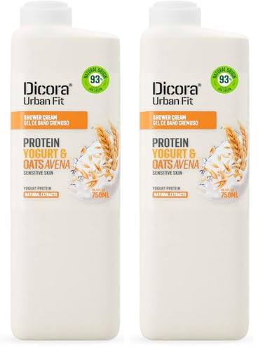 Dicora Urban Fit Gel de Baño Proteins Yogurt & Avena 750 ml (Paquete de 2)