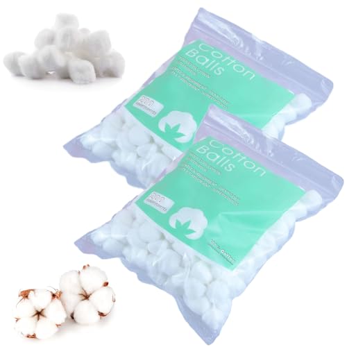Bavooty Batuffoli di Cotone Idrofilo, 400pcs, Morbidi e Assorbenti, Biodegradabili, Rotondi, per Trucco e Uso Domestico