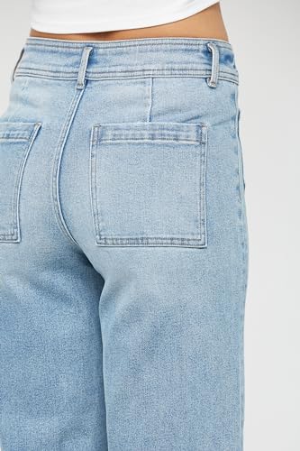 SALT TREE Mica Denim - Cropped Wide Leg with Front Pocket Jeans - MBE-W6044