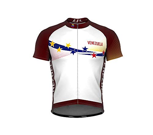 ScudoPro Venezuela 7 Stars White Short Sleeve Cycling Jersey for Men - Size L