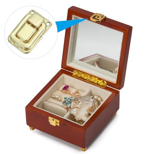 Image of PATIKIL Toggle Catch Lock 1.5 inch x 1 inch, 18 Pack Metal Buckle Hasp Lock Latch Clasp for Jewelry Box Wooden Case Decoration, Light Gold