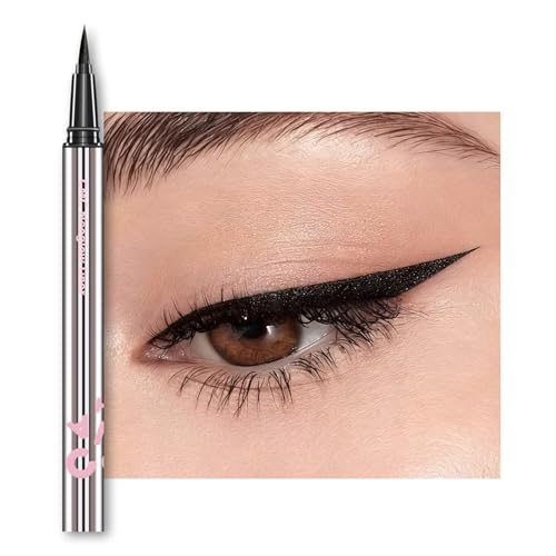 Image of CHARMACY Liquid Eyeliner Waterproof, Intense Black Long Lasting Eyeliner Pen with Ultra Fine Tip, Smudge Proof, Smear Proof, Easy Apply for Winged Liner & Precise Lines, Beginner Friendly, 0.6ml
