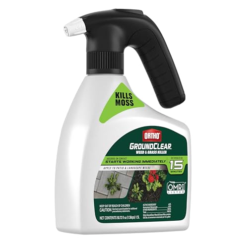 Image of Ortho GroundClear Weed and Grass Killer - Kills All Types of Listed Weeds and Grasses, Patio & Landscape Use, Battery Powered Sprayer, OMRI Listed, 1.5L (2-Pack)